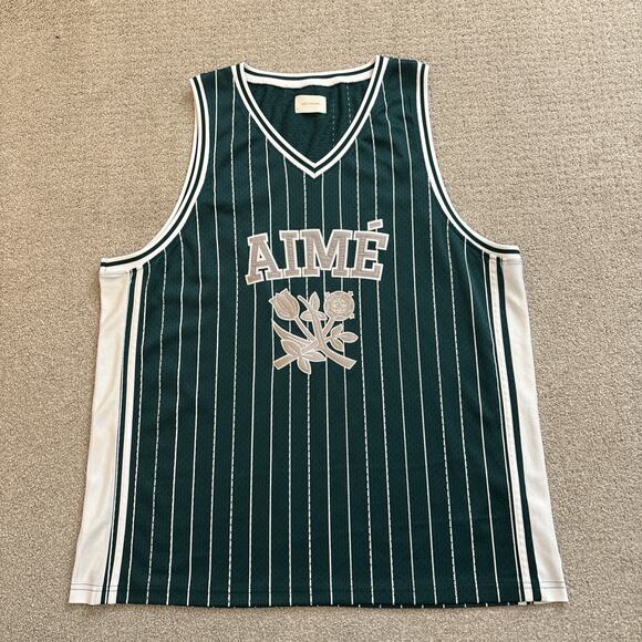 Aime Leon Dore Other - Aime Leon Dore Shirt Jersey Mens Sz XL Green White ALD Knit Tank Top Basketball